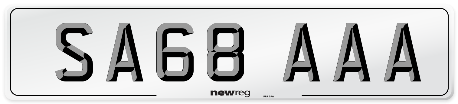 SA68 AAA Number Plate from New Reg